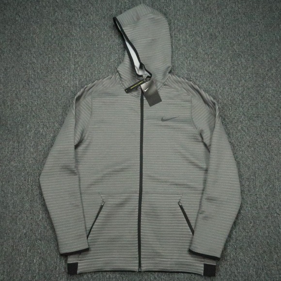Nike Hoodie Men Large Gray Pro Training Full Zip PocketsHooded CZ2200